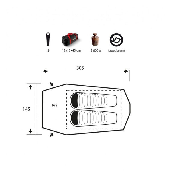 Trimm Spark Sand Tunneliteltta 2-hengelle