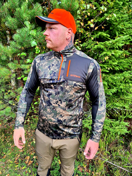 NITEforce Half Zip Tech Camo poolopaita